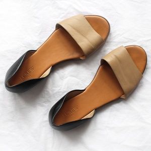 J. Crew | Morgan Leather Peep Toe Flats